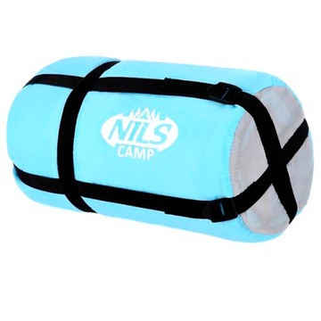 NILS Теплый туристический спальный мешок длиной 205 см, XL, синий для кемпинга