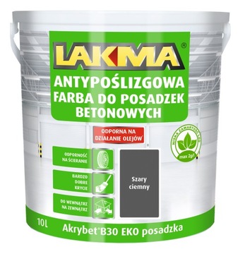 LAKMA AKRYBET B-30 EKO Farba do Betonu Posadzki Akrylowa Ciemny Szary 10L