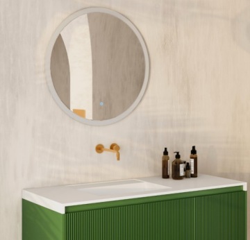 КРУГЛОЕ ЗЕРКАЛО СВЕТОДИОДНОЕ 50см, С ПОДСВЕТКОЙ С ВЫКЛЮЧАТЕЛЕМ