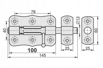 ЗАЩЕЛКА УНИВЕРСАЛЬНАЯ ЗАМОК ДЛЯ ВОРОТ ЗАМОК ЗАКРЫТИЯ 100