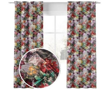 Zasłona na taśmie kwiaty velvet Azalia 220x150 - piękno i funkcjonalność