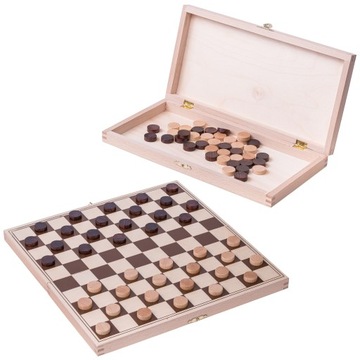 OUTLET - Warcaby drewniane 100 Polowe BASIC - 32 x 32 cm