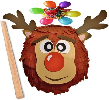 РОЖДЕСТВЕНСКИЙ ОЛЕНЬ ПИНАТА + ПАЛОЧКА ПИНАТА В ПОДАРОК