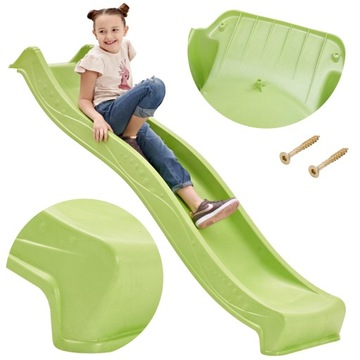 Zjeżdżalnia 2,5m (220cm) Ogrodowa Ślizg Ślizgawka - Limonka - Premium