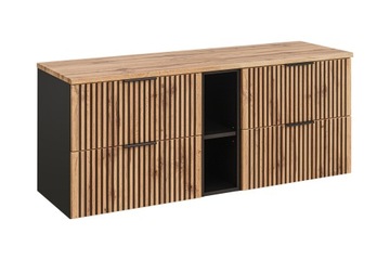 SZAFKA ŁAZIENKOWA Z BLATEM 140 CM DĄB WOTAN