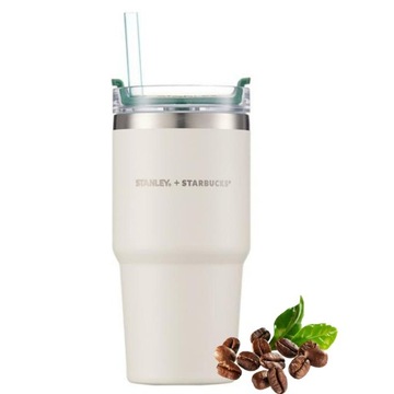 STARBUCKS & STANLEY ICEFLOW KUBEK TERMICZNY Z SŁOMKĄ 591ML BIAŁY