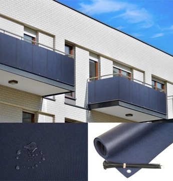 OSŁONA NA BALKON 1,05X2M GRANATOWA MATA BALKONOWA
