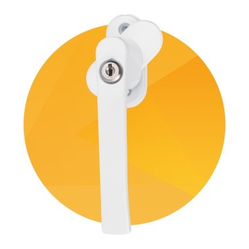 ОКОННАЯ РУЧКА С КЛЮЧОМ И ЗАМКОМ ДЛЯ ОКОН, БЕЛАЯ, 100% АЛЮМИНИЙ, МАССОВАЯ