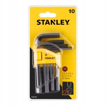 STANLEY 69-253 КЛЮЧИ ШЕСТИГРАННЫЕ IMBUS 1,5-10мм 10 шт.