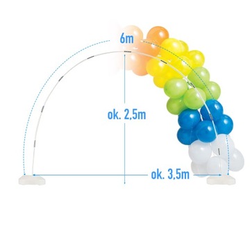 Stelaż do tworzenia bramy balonowej łuk KOMPLET 6m
