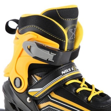 КОНЬКИ 2в1 КОНЬКИ ЧЕРНЫЕ И ОРАНЖЕВЫЕ NILS EXTREME SIZE. 34-38