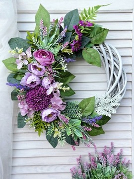 ОСЕННИЙ ЦВЕТОЧНЫЙ ВЕНОК НА ДВЕРЬ ПЛАТЬЕ ЛИЛА ВЕНОК ЛАВАНДОВЫЕ ОБОГРЕВАТЕЛИ