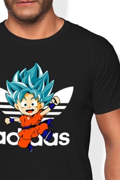 KOSZULKA MĘSKA DRAGON BALL GOKU Z NADRUKIEM NAPISEM CZARNA T-SHIRT MĘSKI S