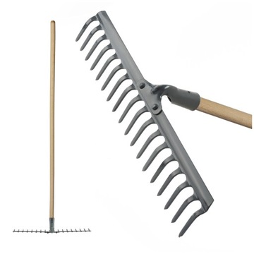 ГРАБЛИ САДОВЫЕ С РУЧКОЙ, УСИЛЕННЫЕ, ВАЛ 18 ЗУБЦИЙ