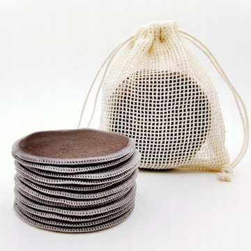 Многоразовые бамбуковые подушечки для снятия макияжа 12 шт./пакет