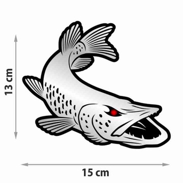 НАКЛЕЙКА РЫБА ОКУНЬ ДЛЯ АВТОМОБИЛЬНОЙ ЛОДКИ 50 см + БЕСПЛАТНО
