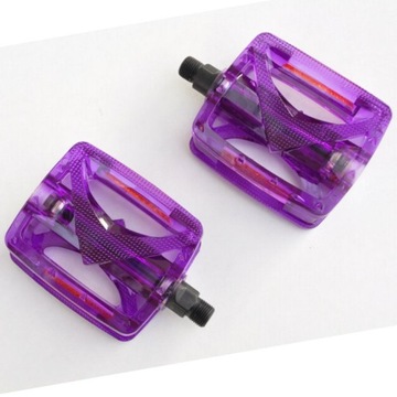 Pedały rowerowe MTB/CTB/BMX gwint 9/16 cala - FIOLETOWE Transparentne