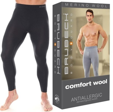 KALESONY z wełny BRUBECK WOOL LE10930 Grafit L