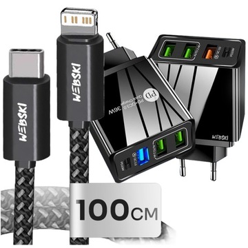 SZYBKA ŁADOWARKA USB-C 20W + KABEL 1M DO IPHONE