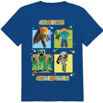 KOSZULKA DZIECIĘCA T-SHIRT DLA DZIECKA MINECRAFT 164 PREZENT JAKOŚĆ
