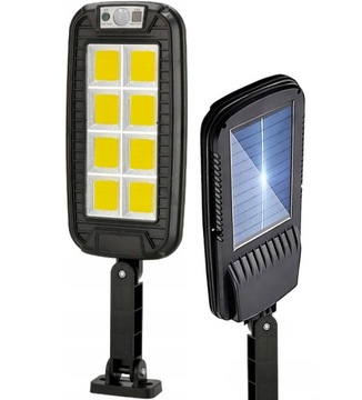 Lampa solarna LED COB Latarnia uliczna z czujnik + pilot