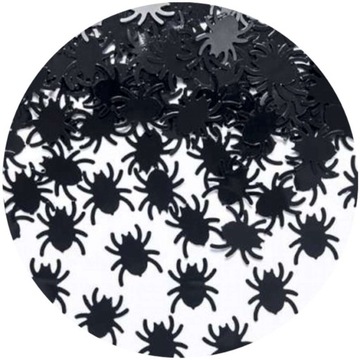 Konfetti czarne PAJĄKI na halloween lub głupi żart DEKORACJA STOŁU