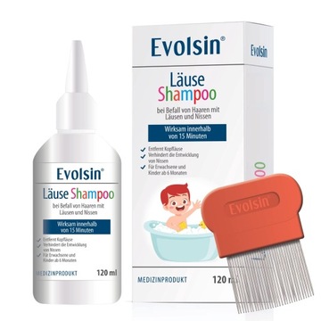 Evolsin Szampon na wszy i grzebień do wszy 120ml