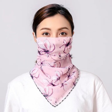 New Chiffon Neck Scarf Face Wraps Sunscreen Neckerchief Floral Bandana