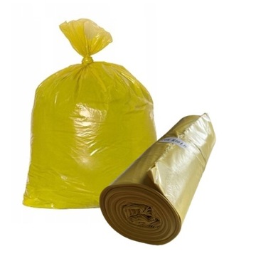 Żółte worki na śmieci odpady 240L 10 na rolce