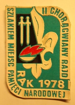 Naszywka Chorągwiany Rajd RAK 1978 Szlakiem Miejsc Pamięci harcerstwo ZHP