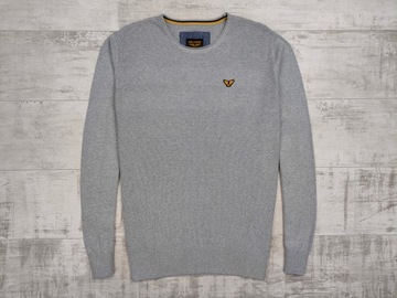 PME LEGEND CREW NECK STRUKTURE KNIT PÁNSKY SVETER BAVLNA ŠEDÁ veľ. XL