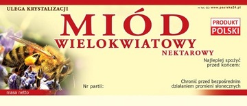 Etykiety na Miód Wielokwiatowy (100szt) - E12
