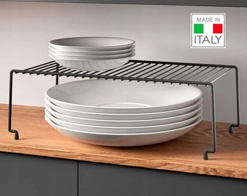 MARKOWY ORGANIZER STOJAK DODATKOWA PÓŁKA DO SZAFKI NA BLAT NA TALERZE SWISS