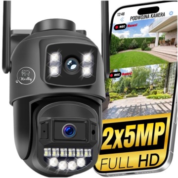 Dvojitá Kamera 2X5MP Zoom Venkovní Otočná Ip Wifi Alarm Detekce Fhd