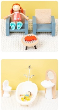 Набор современной мебели для кукольного домика, аксессуары для деревянных кукол XXL