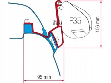 Adapter do markizy VW T5/T6 California Fiamma