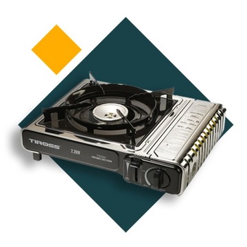 ТУРИСТИЧЕСКАЯ ГАЗОВАЯ ПЛИТА, нержавеющая сталь TIROSS TS265 КОРПУС 4x КАРТРИДЖА