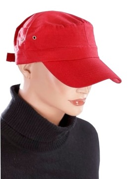 CZAPKA PATROLÓWKA ARMY Z DASZKIEM 100% BAWEŁNA CZERWONA