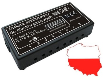 БЛОК ПИТАНИЯ ДЛЯ 8 ЭФФЕКТОВ 9 В постоянного тока TOMANEK CASE-1 ПОЛИРОВКА