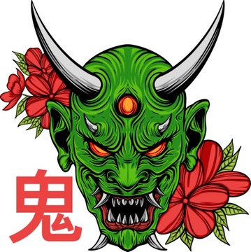 Naprasowanka Oni maska hannya japonia 8 do 20cm