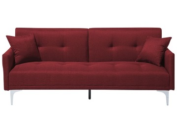 Sofa rozkładana funkcja spania czerwona