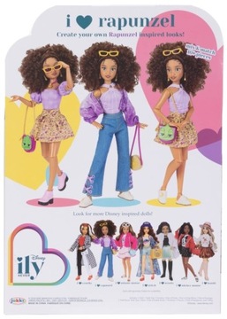DISNEY ILY 4EVER MODNA LALKA 30 CM Z MOTYWEM ROSZPUNKA +AKCESORIA 10+ ELEM