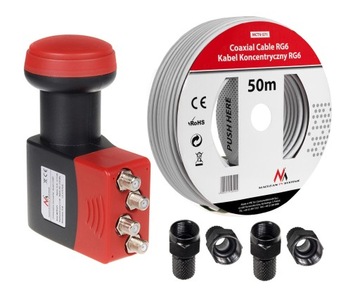 KONWERTER SAT QUAD 4K CYFROWY POLSAT CANAL+ KABEL