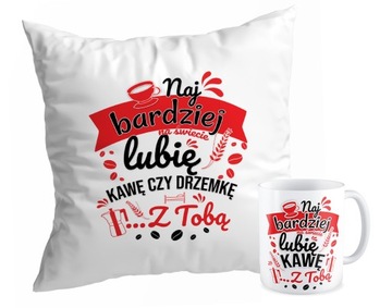 Zestaw PODUSZKA + KUBEK WALENTYNKI lubię z Tobą