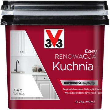 V33 FARBA RENOWACYJNA DO KUCHNI BIAŁA 0,75L