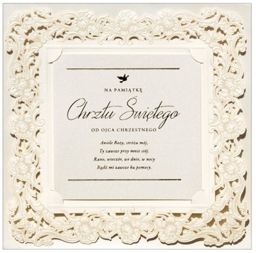 KARTKA PAMIĄTKA NA CHRZEST JAKOŚĆ PREMIUM 167