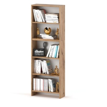 Книжный шкаф из дуба Вотан с 5 полками 60 см для книг, игрушек, офиса, гостиной