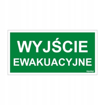 NAKLEJKA WYJŚCIE EWAKUACYJNE 20X10