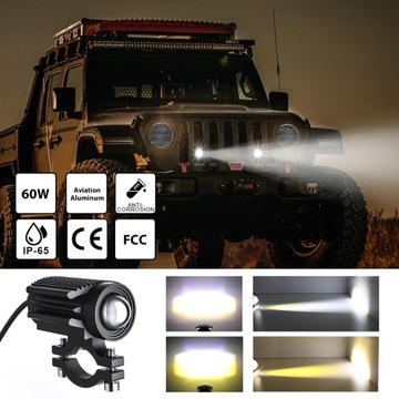 Motorcycle LED Driving Fog Lights 60W White and