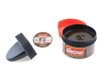 Крем-паста для обувного воска с губкой КОРИЧНЕВЫЙ